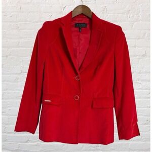 Vintage Escada Sport Blazer Jacket Womens EU34/XS Red Velvet Lined